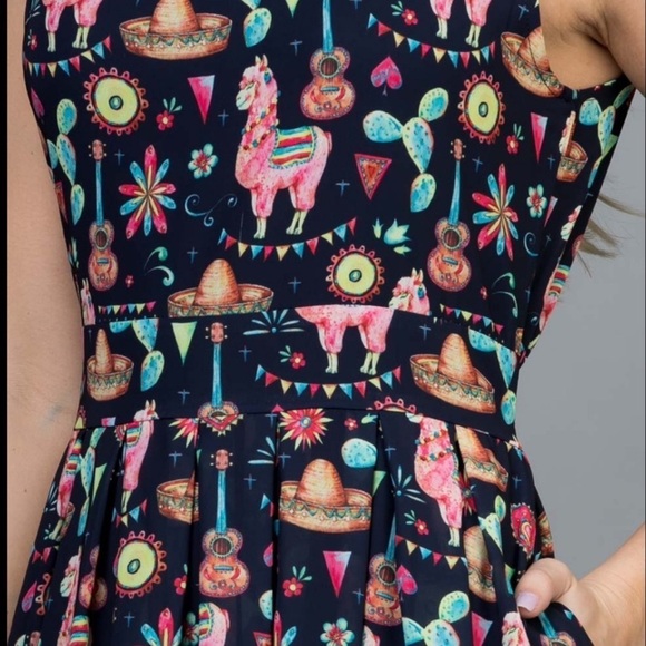 VTG,LA Soul,Dresses Fiesta Llama
Print Dress,Tie-Back,POCKETS,Lined, EUC,Size S - Picture 6 of 14